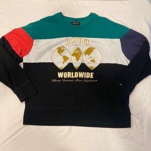 Mens Urban Streetwear Akoo Worldwide Vintage Sweatshirt in Size 3XL [EXCELLENT]